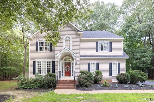 13813 Bluff Ridge Dr, Chesterfield, VA 23838 - traditional-style home featuring a shingled roof