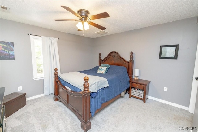 13813 Bluff Ridge Dr, Chesterfield, VA 23838 - bedroom featuring light carpet, ceiling fan, and a textured ceiling