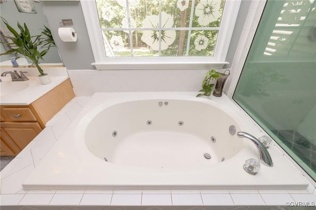 13813 Bluff Ridge Dr, Chesterfield, VA 23838 - full bathroom with a jetted tub and vanity