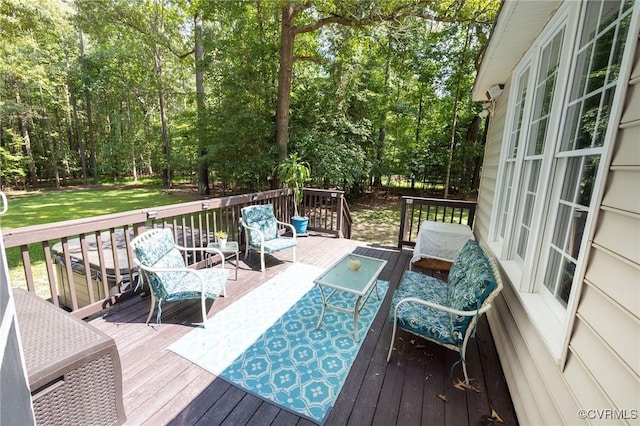 13813 Bluff Ridge Dr, Chesterfield, VA 23838 - wooden terrace with an outdoor hangout area