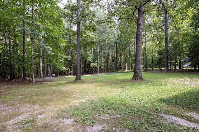 13813 Bluff Ridge Dr, Chesterfield, VA 23838 - view of green lawn with a wooded view