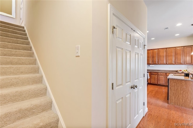 5915 E Stonepath Garden Dr, Chester, VA 23831 - stairway featuring recessed lighting and wood finished floors