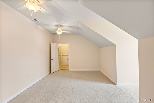 5915 E Stonepath Garden Dr, Chester, VA 23831 - additional living space featuring a ceiling fan, light colored carpet, and vaulted ceiling