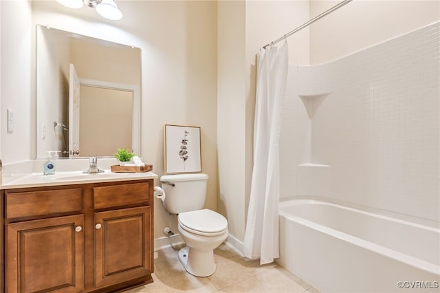 5915 E Stonepath Garden Dr, Chester, VA 23831 - bathroom with vanity, tile patterned flooring, and shower / tub combo