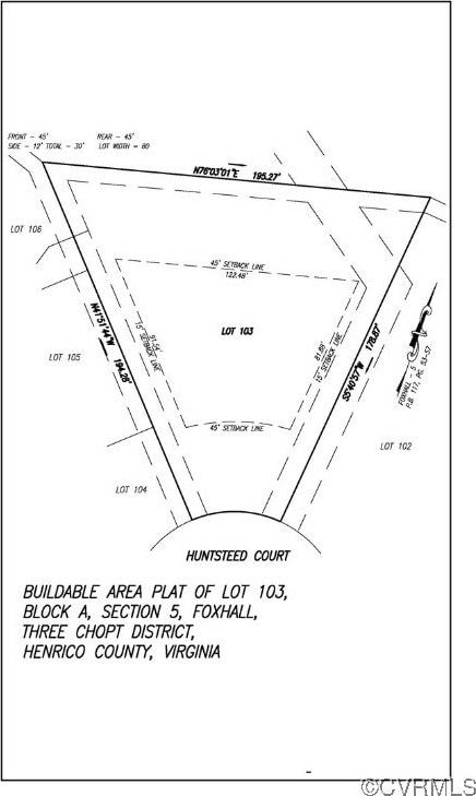 13009 Huntsteed Ct, Henrico, VA 23233 - survey map / technical document
