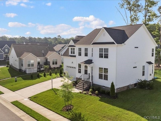 9913 Craftsbury Dr, Midlothian, VA 23112 - view of front of property with crawl space, a garage, concrete driveway, and a front yard