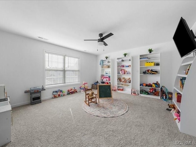 9913 Craftsbury Dr, Midlothian, VA 23112 - game room with carpet floors and ceiling fan