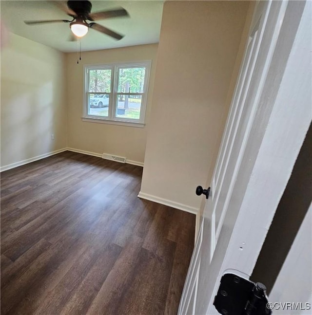 1982 Redd Shop Rd, Farmville, VA 23901 - unfurnished room featuring dark wood-style floors and ceiling fan