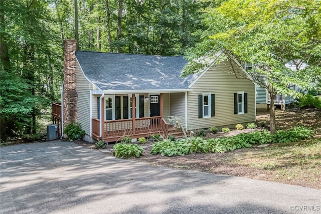 1436 Porters Mill Ter, Chesterfield, VA 23114 - view of front of home with a porch, roof with shingles, a chimney, and crawl space