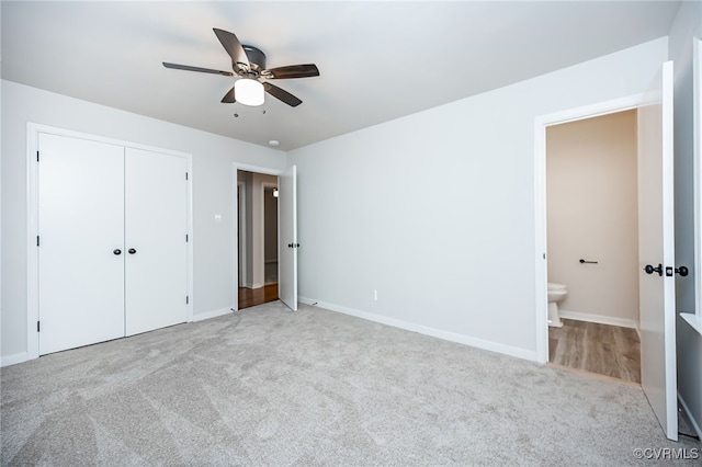 1436 Porters Mill Ter, Chesterfield, VA 23114 - unfurnished bedroom featuring carpet flooring, a closet, ensuite bath, and ceiling fan