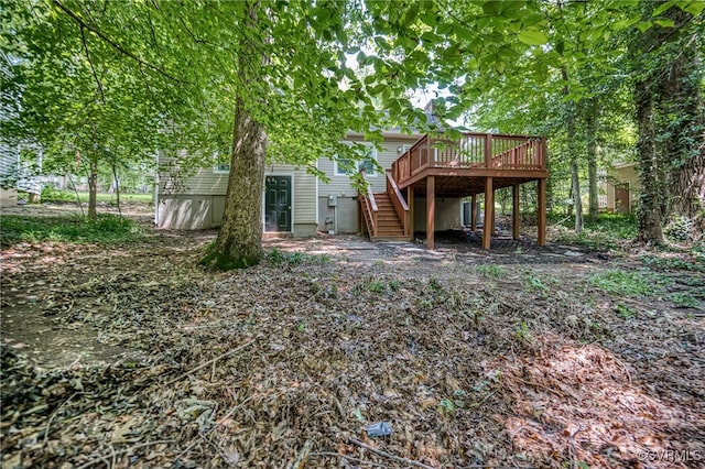 1436 Porters Mill Ter, Chesterfield, VA 23114 - rear view of house with a deck and stairway