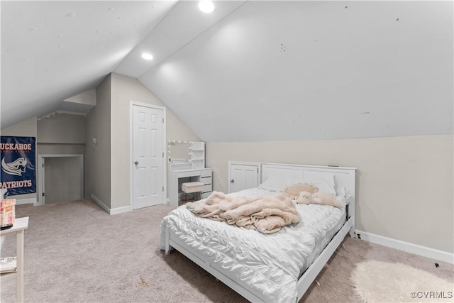 2419 Fon Du Lac Rd, Henrico, VA 23229 - bedroom with lofted ceiling, carpet floors, and recessed lighting