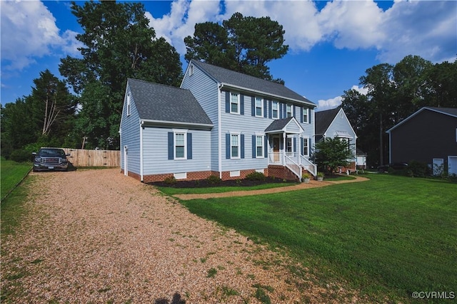 12703 Kelsey Pointe Ct, Chester, VA 23831 - colonial house with roof with shingles, dirt driveway, and crawl space