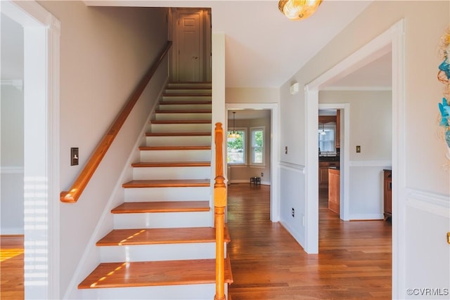 12703 Kelsey Pointe Ct, Chester, VA 23831 - stairway with wood finished floors