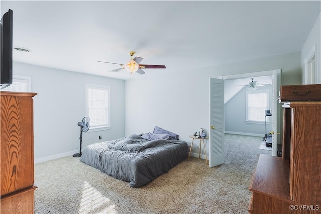 12703 Kelsey Pointe Ct, Chester, VA 23831 - bedroom with multiple windows, carpet floors, and ceiling fan
