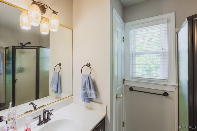 12703 Kelsey Pointe Ct, Chester, VA 23831 - bathroom featuring vanity and a stall shower