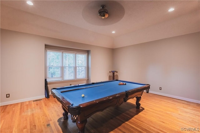 12703 Kelsey Pointe Ct, Chester, VA 23831 - recreation room with pool table, light wood finished floors, and recessed lighting