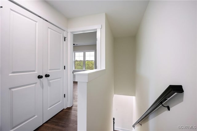 1175 Anderson Hwy, Cumberland, VA 23040 - corridor featuring dark wood finished floors and an upstairs landing
