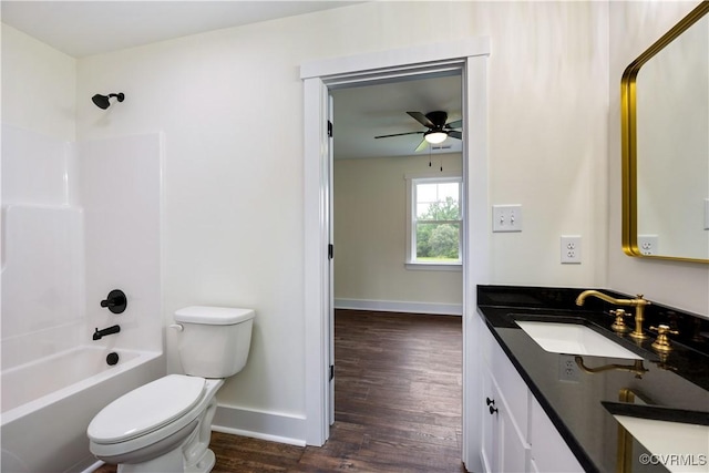 1175 Anderson Hwy, Cumberland, VA 23040 - full bathroom featuring wood finished floors, vanity,  shower combination, and a ceiling fan