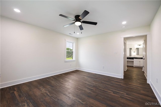 1175 Anderson Hwy, Cumberland, VA 23040 - spare room with ceiling fan, dark wood finished floors, and recessed lighting