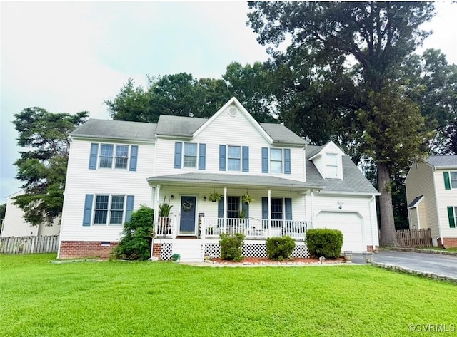 7016 Narragansett Ct, Hanover, VA 23111 - view of front facade with a porch, asphalt driveway, and an attached garage