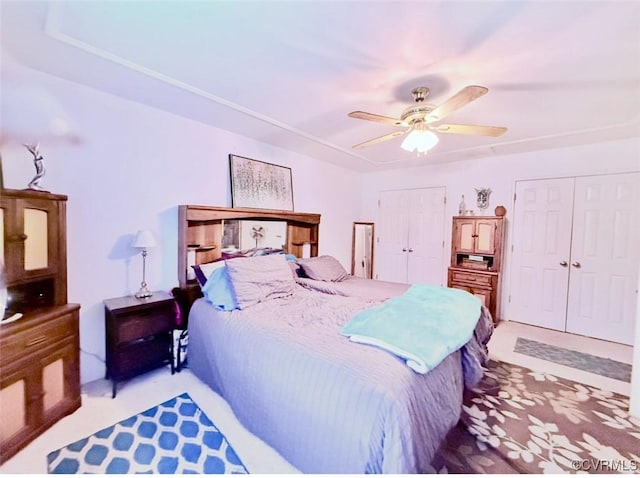 7016 Narragansett Ct, Hanover, VA 23111 - bedroom with a ceiling fan and multiple closets