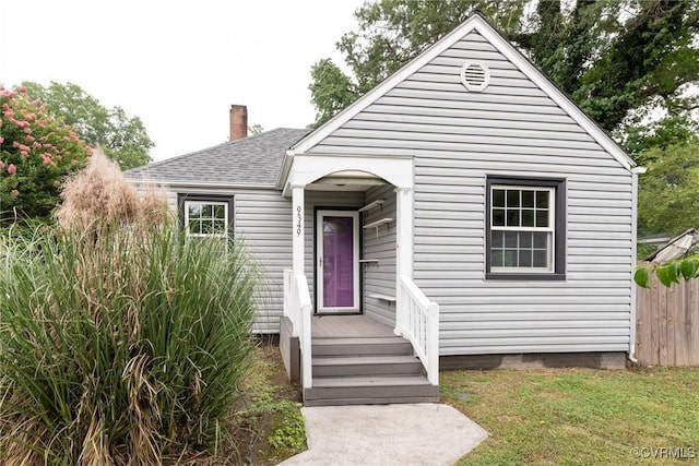 9349 Quinnford Blvd, Chesterfield, VA 23237 - bungalow featuring a chimney, a shingled roof, and crawl space