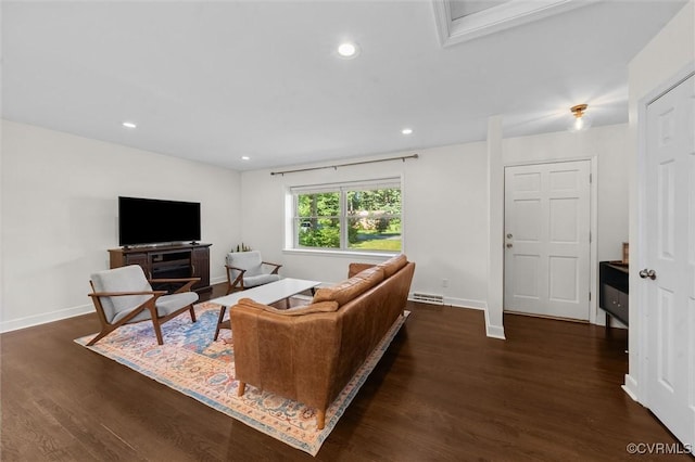 1101 Clearlake Rd, Chesterfield, VA 23236 - living area featuring dark wood-style floors and recessed lighting
