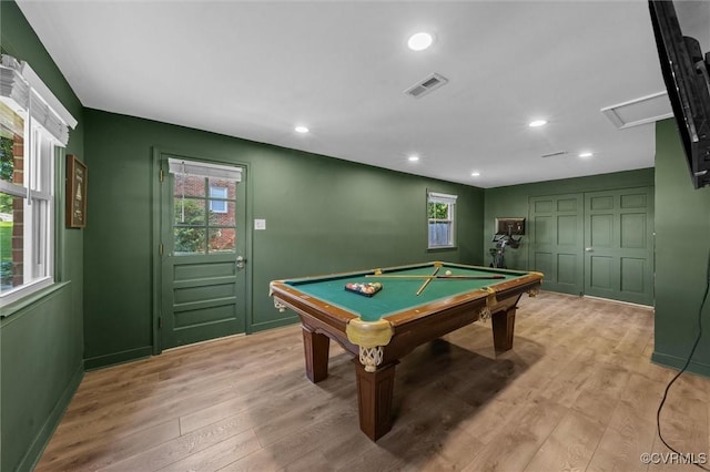 1101 Clearlake Rd, Chesterfield, VA 23236 - playroom featuring light wood finished floors, billiards, and recessed lighting