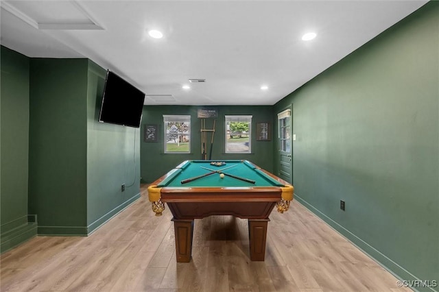 1101 Clearlake Rd, Chesterfield, VA 23236 - playroom with light wood finished floors, pool table, and recessed lighting