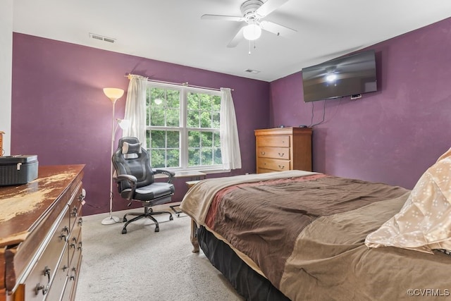 225 Scotch Pine Dr, Sandston, VA 23150 - bedroom with light carpet, ceiling fan, and an office area