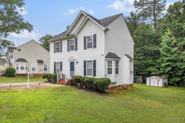 225 Scotch Pine Dr, Sandston, VA 23150 - colonial house featuring a shed and a front yard