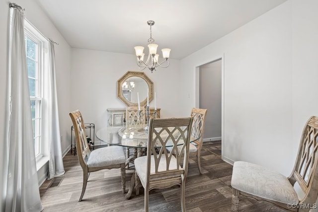 225 Scotch Pine Dr, Sandston, VA 23150 - dining space featuring a chandelier and wood finished floors
