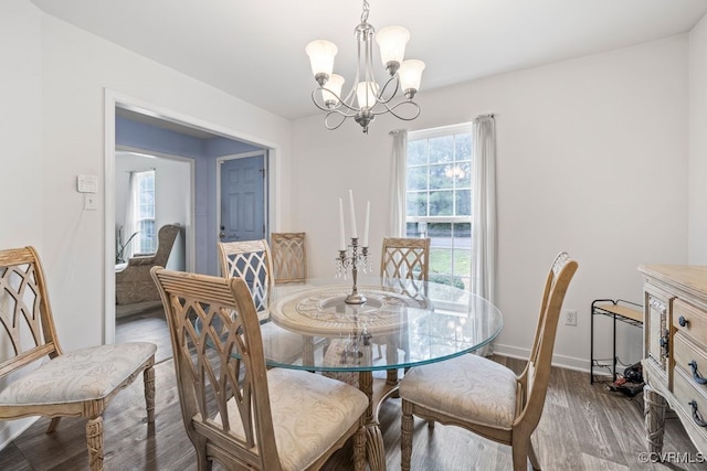 225 Scotch Pine Dr, Sandston, VA 23150 - dining room featuring a chandelier and wood finished floors