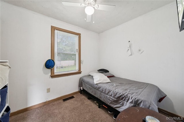 1403 Miles Ave, Hopewell, VA 23860 - carpeted bedroom with a ceiling fan and ornamental molding