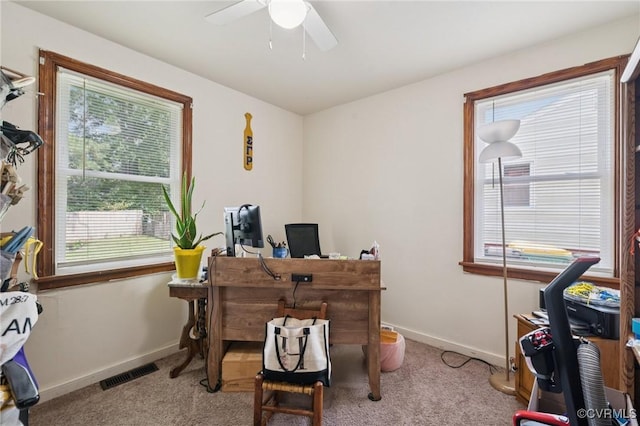 1403 Miles Ave, Hopewell, VA 23860 - office with light carpet and ceiling fan
