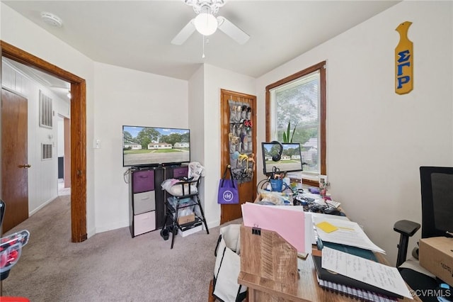 1403 Miles Ave, Hopewell, VA 23860 - office area with ceiling fan and carpet