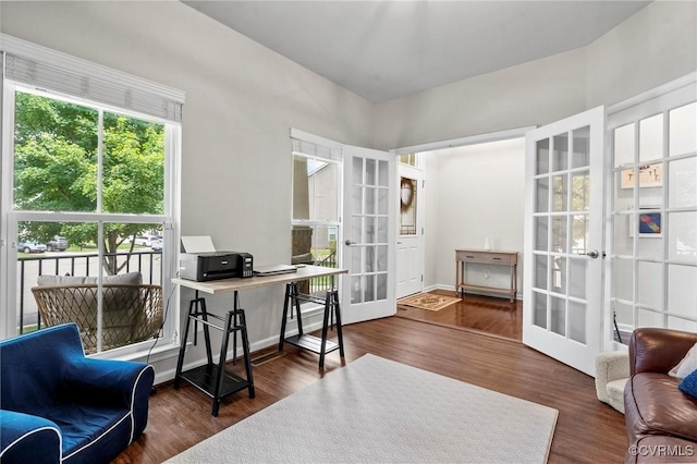 3057 Hunton Cottage Ln, Glen Allen, VA 23059 - home office with french doors and wood finished floors