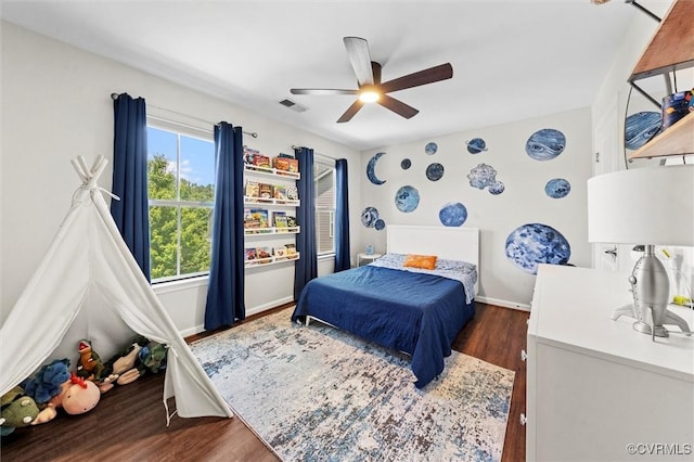 3057 Hunton Cottage Ln, Glen Allen, VA 23059 - bedroom with wood finished floors and a ceiling fan