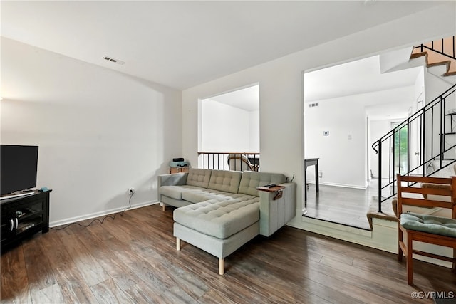 1593 Constitution Dr, Henrico, VA 23238 - living area featuring wood finished floors and stairs