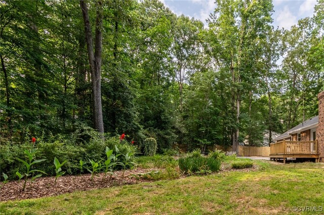 4712 Kyloe Ln, Moseley, VA 23120 - view of yard featuring a wooden deck
