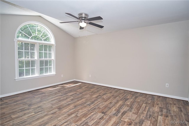 6434 Anderson Hwy, Powhatan, VA 23139 - spare room with a ceiling fan, wood finished floors, and lofted ceiling