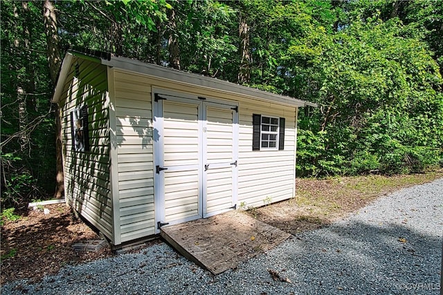 6434 Anderson Hwy, Powhatan, VA 23139 - view of shed featuring a wooded view