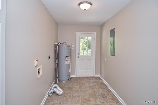 6434 Anderson Hwy, Powhatan, VA 23139 - entryway with electric water heater, stone finish flooring, and electric panel