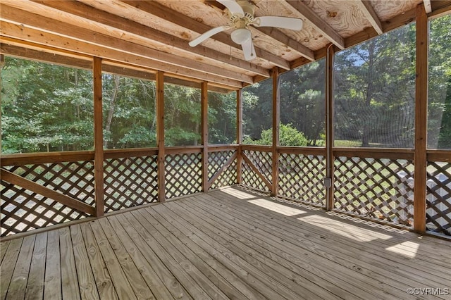 11900 James River Dr, North Prince George, VA 23860 - unfurnished sunroom with a ceiling fan