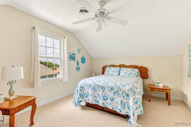 1382 Glebe Landing Rd, Center Cross, VA 22437 - bedroom featuring vaulted ceiling, carpet flooring, and ceiling fan