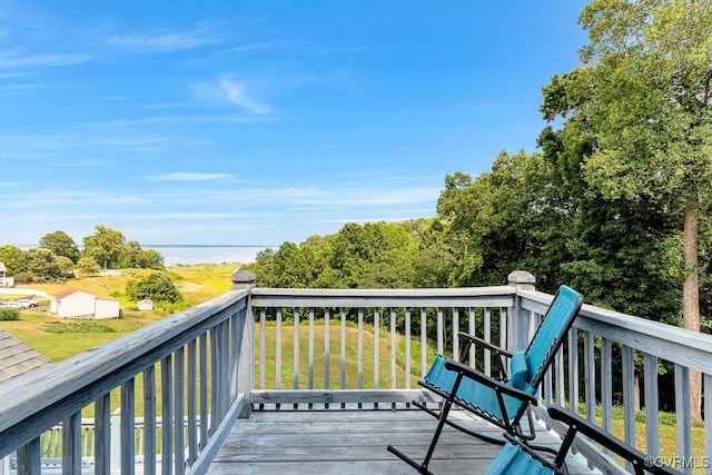 1382 Glebe Landing Rd, Center Cross, VA 22437 - wooden terrace with a lawn