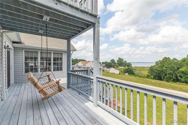 1382 Glebe Landing Rd, Center Cross, VA 22437 - deck featuring a yard