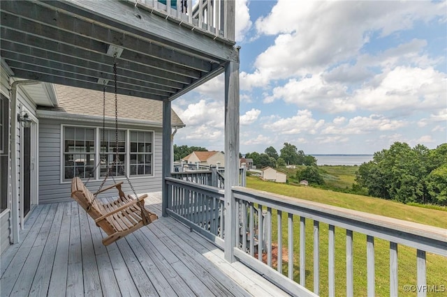 1382 Glebe Landing Rd, Center Cross, VA 22437 - deck with a yard