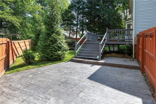 11906 Exbury Ter, Midlothian, VA 23114 - fenced backyard with stairway and a deck